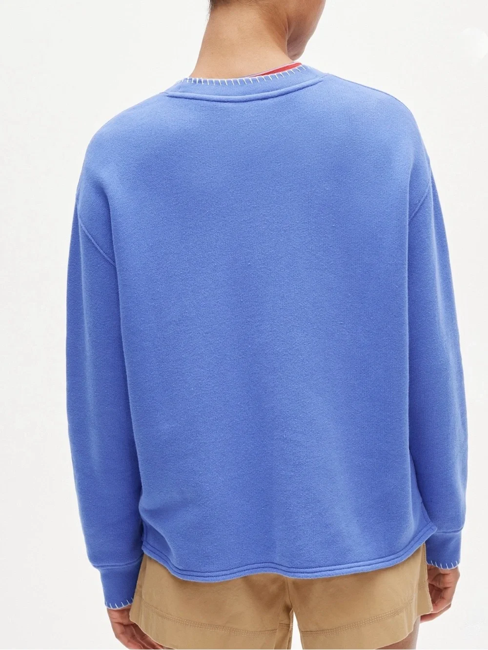 NWT J.Crew Contrast-Trim Heritage Terry Crewneck Sweatshirt XS Cool Lilac